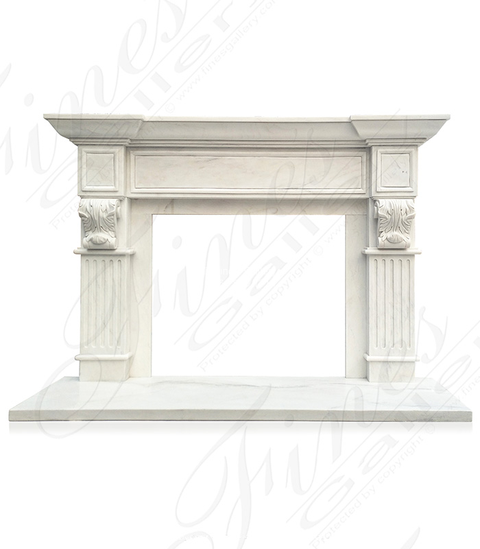 Classic Statuary White Marble Fireplace Mantel