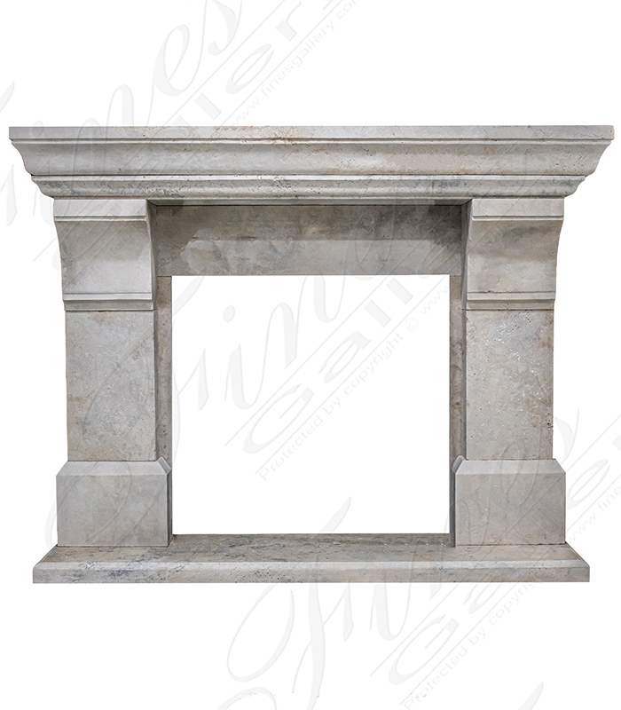 Contemporary Classic Style Mantel in Light Travertine