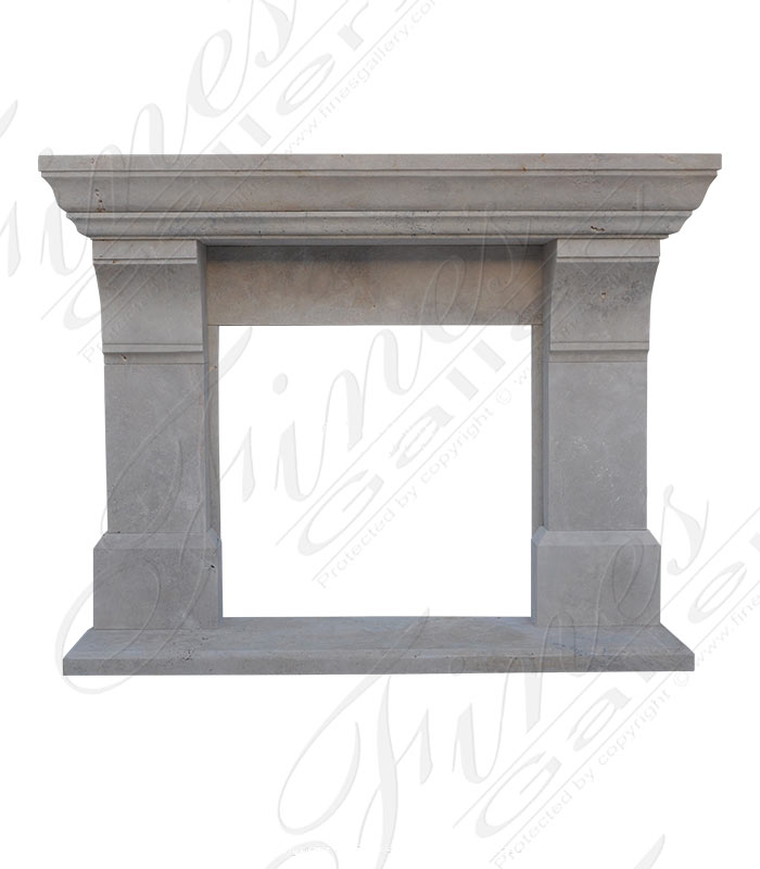 Contemporary Classic Style Mantel in Light Travertine