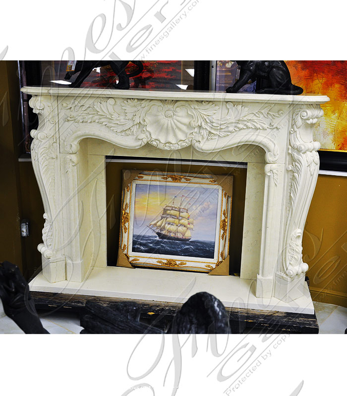 Bianco Perlino Marble Fireplace