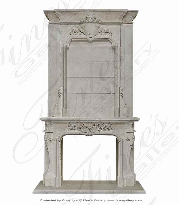 Outstanding Overmantel in Galala Marble