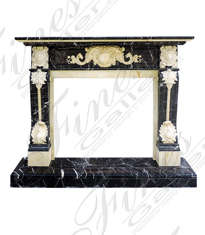 Black and Gold Marble Fireplac