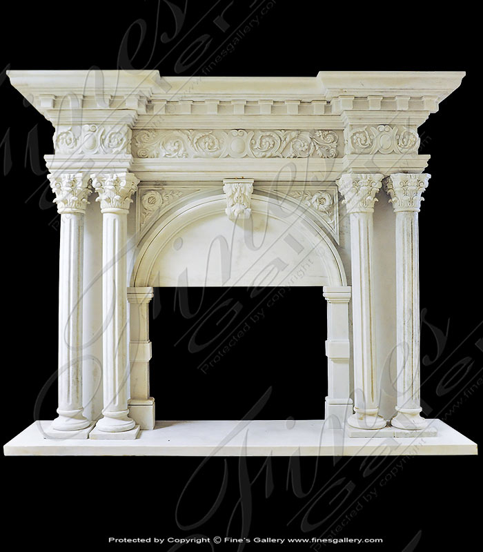 Luxurious White Marble Firepla