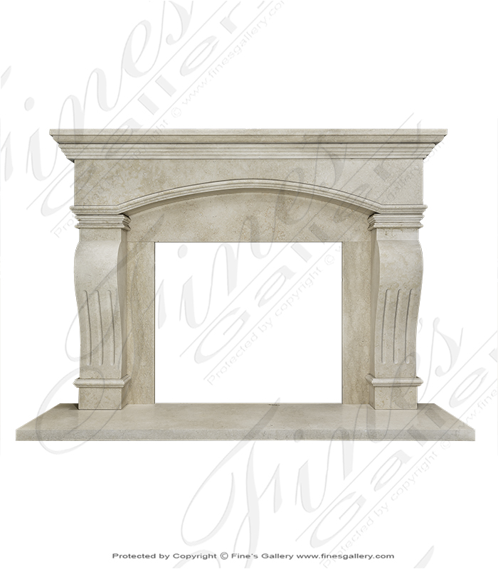 Cream Marble Fireplace