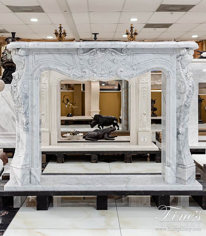 Carrara White Marble Mantel