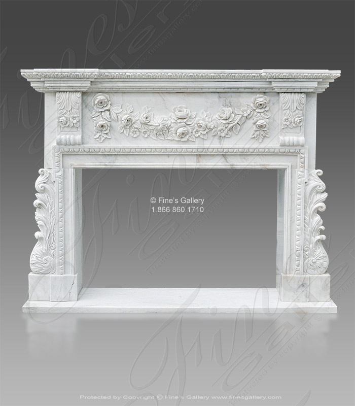 Ornate French Country Rose Garlands Mantel