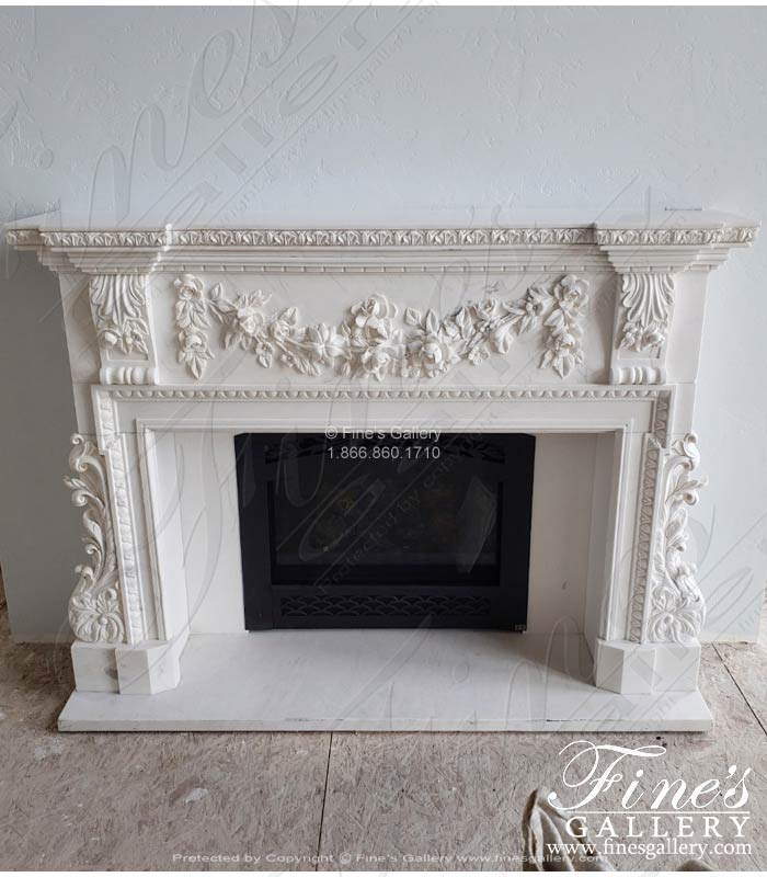 Ornate French Country Rose Garlands Mantel