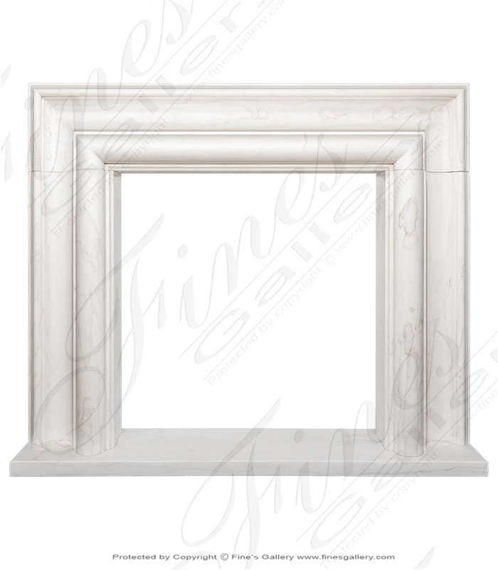 50 Inch Wide Bolection Mantel in Statuary White Marble