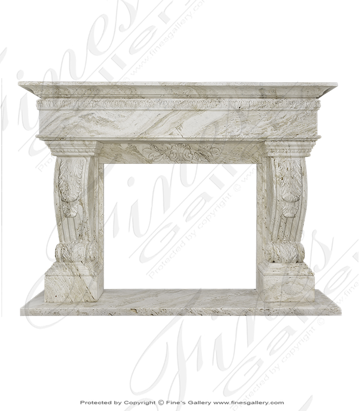 Italian Travertino Scabas Mantel