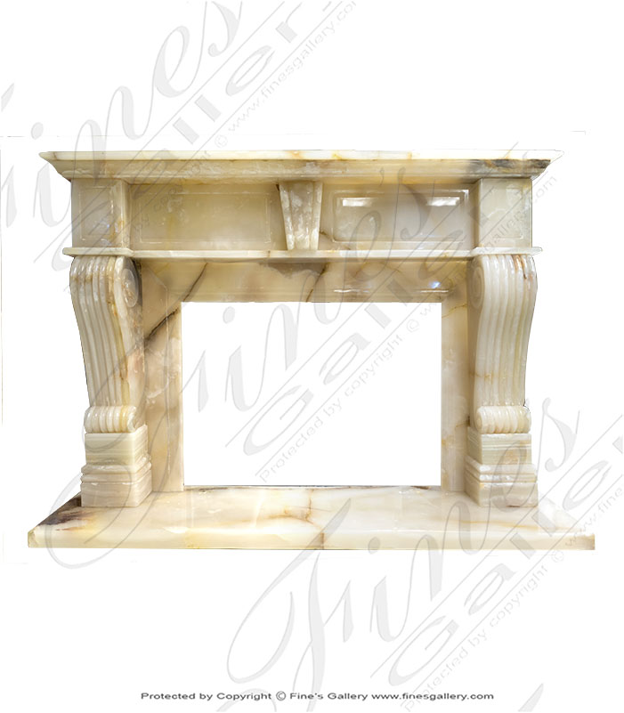 Stunning White Onyx Fireplace