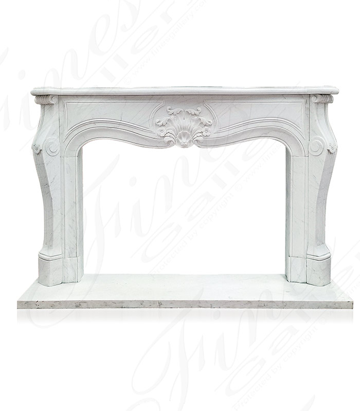 Sleek French Statuary Marble Mantel