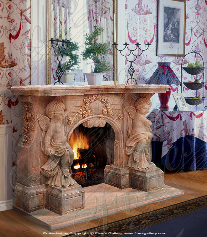 Rosetta Cherub Marble Mantel