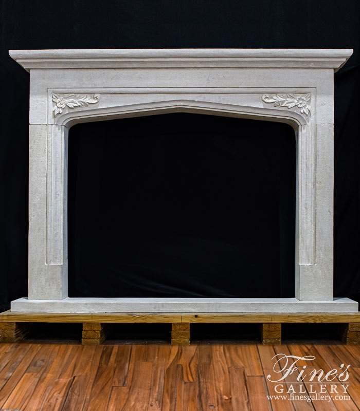 Gothic Style Mantel carved in French Limestone