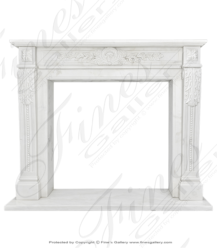 Light Statuary White Marble Fireplace Mantel