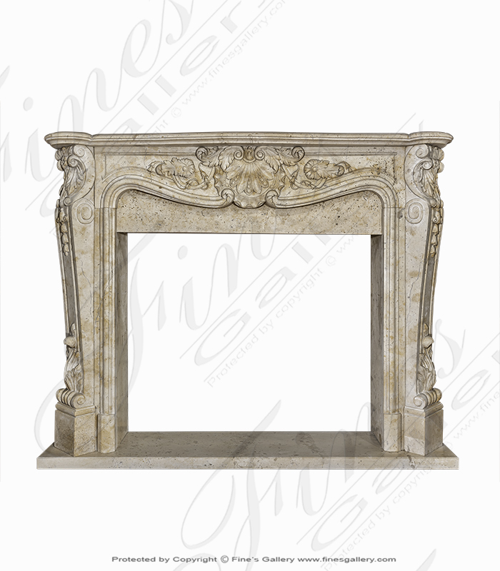 Beige French Style Marble Fireplace Surround