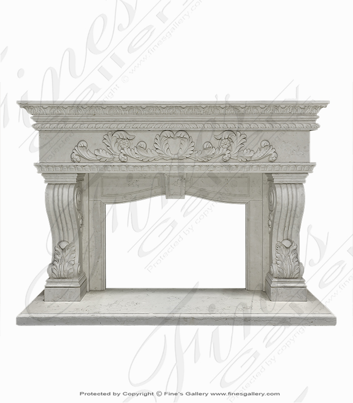 Perlino Light Marble Mantel