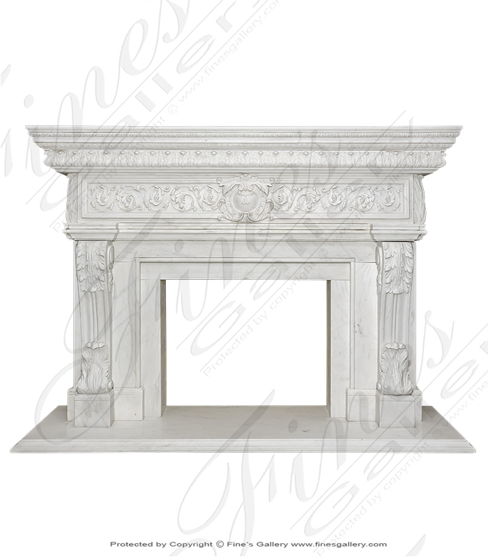 Oversized Estate Mantel in Statuary White Marble