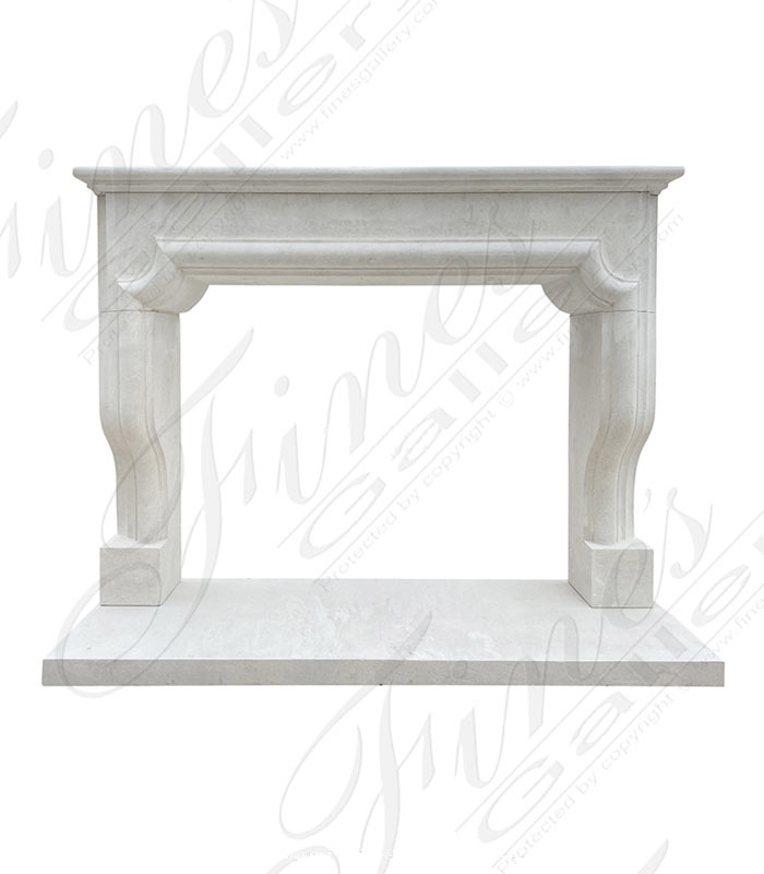 Carved Limestone Mantel in French Limestone