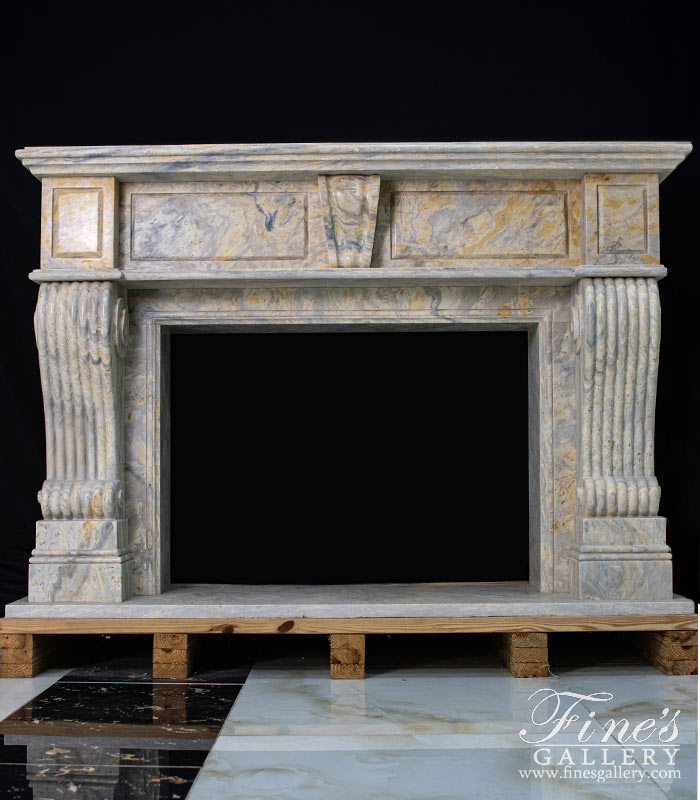 Orobico Light Marble Fireplace