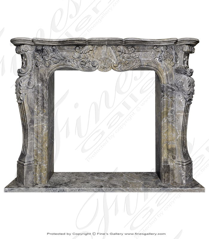 Rare Italian Orobico Marble Mantel in French Style