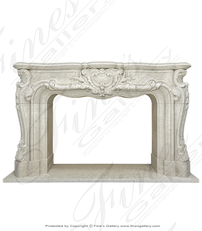 French Botticino Marble Louis XV Fireplace