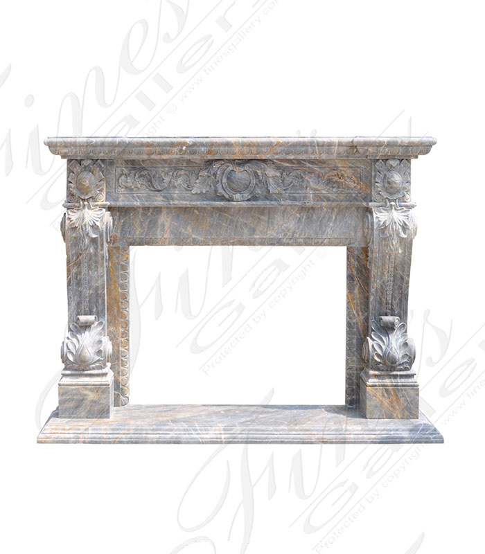 Breccia Antique Italian Style Marble Fireplace