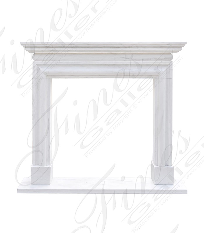 Stunning Light White Marble Bolection Surround with Shelf