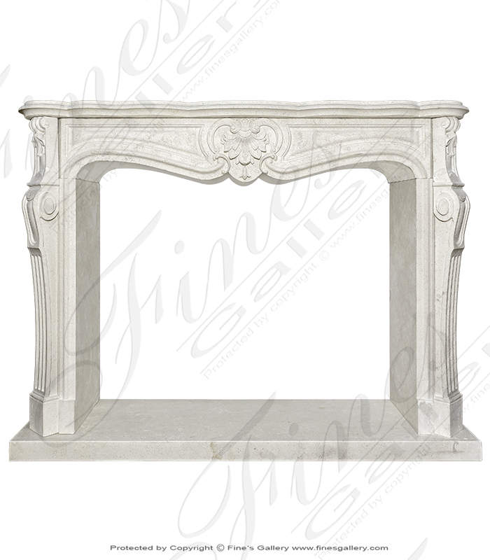 Louis XVI Fireplace Mantel in French Limestone