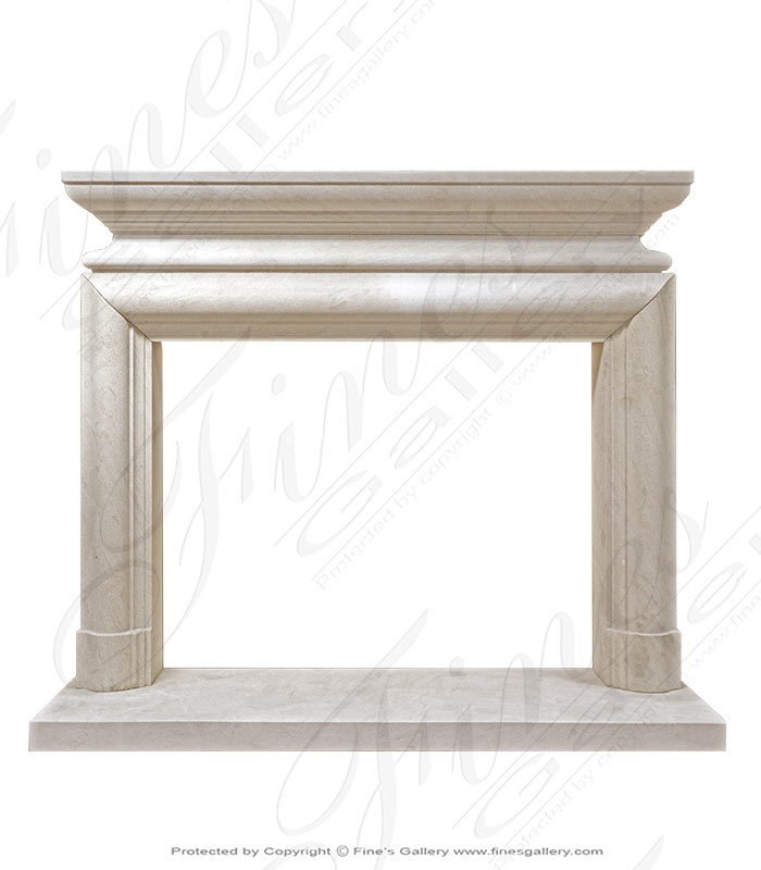 French Limestone Bolection Surround with Sleek Shelf