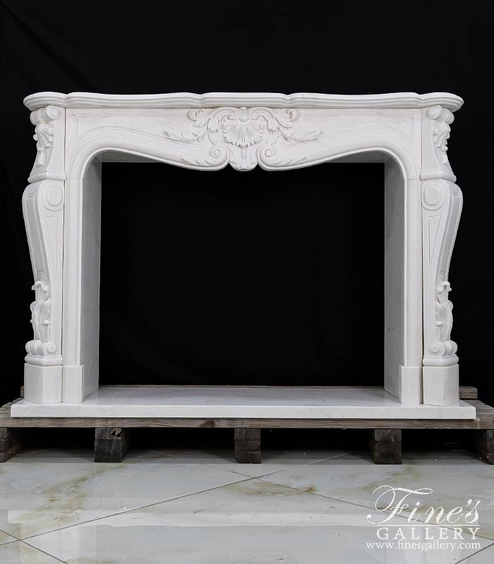 Stunning French Marble Mantel in Statuary White Marble French Louis XV Style