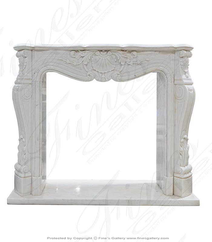 53 Inch White Louis X French Style Mantle in Statuary White
