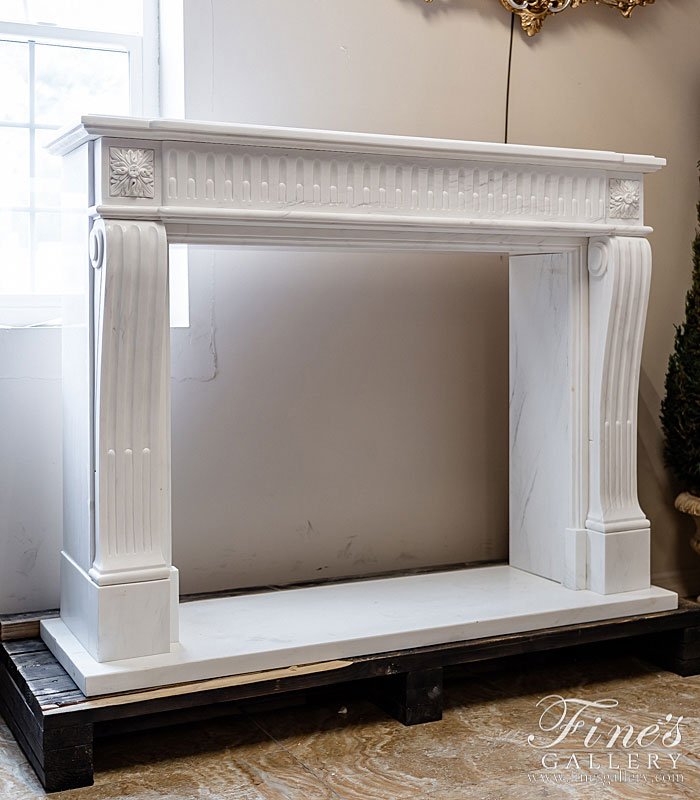 Fluted Regency Louis XVII Mantel in Statuary White