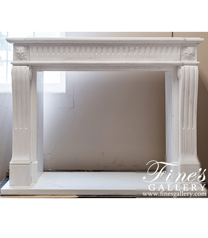 Fluted Regency Louis XVII Mantel in Statuary White