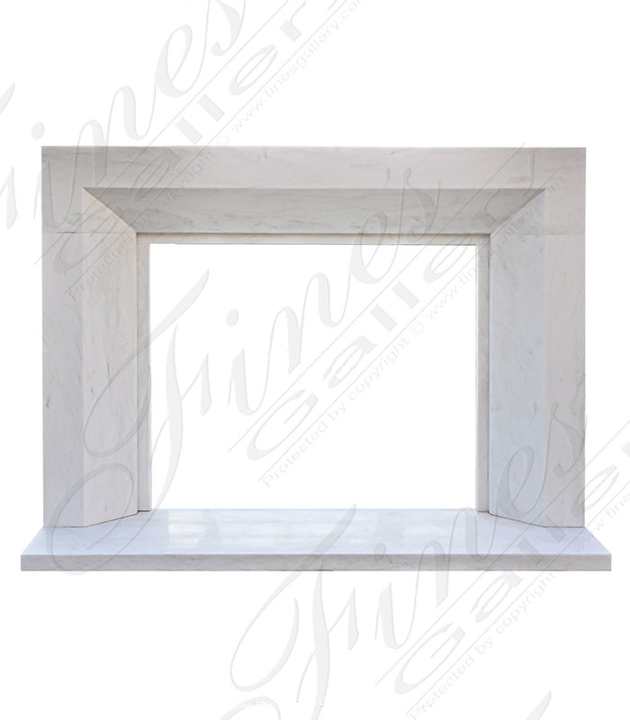 Modern Fireplace in Solid Statuary Marble