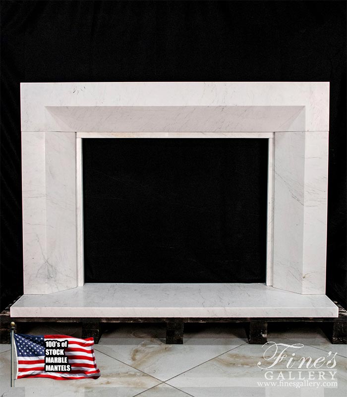 Modern Fireplace in Solid Statuary Marble