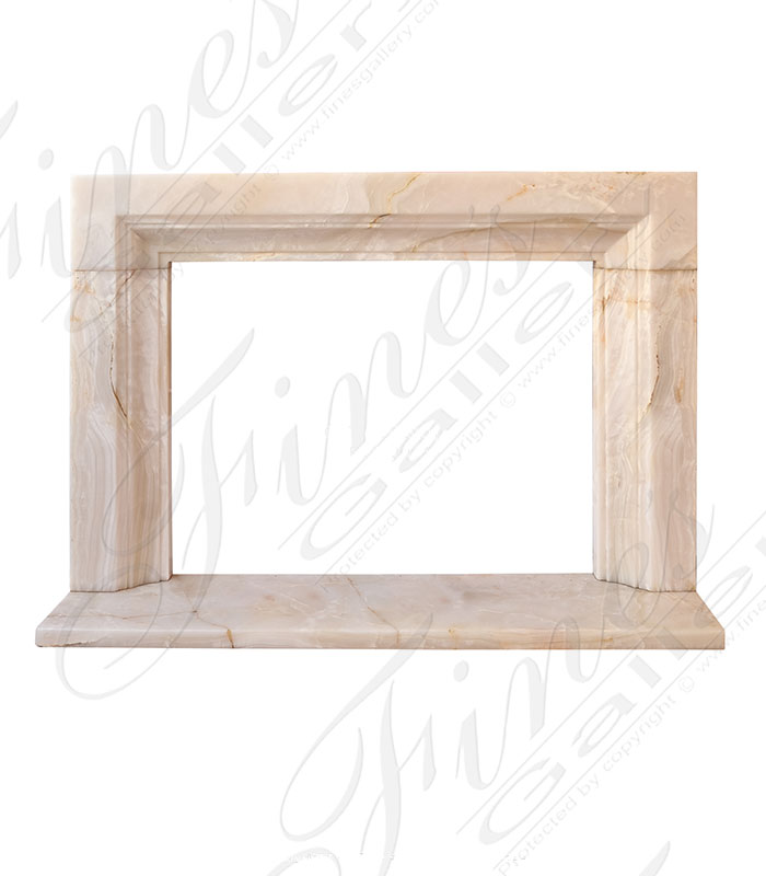 Contemporary Mantel in Light White Onyx