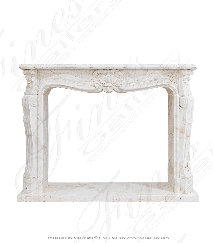 Roman Ivory Travertine Louis XVI Mantel