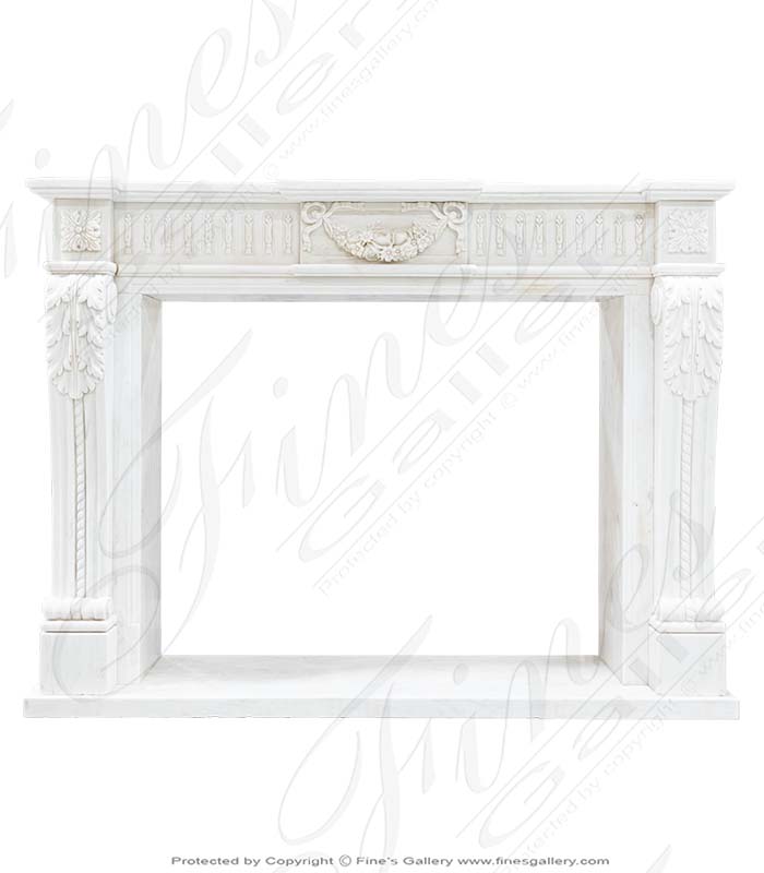 Stunning Regency Statuary White Marble Fireplace Mantel