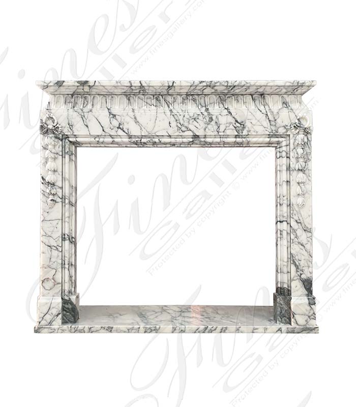 Rare Italian Calacatta Marble Fireplace Mantel 