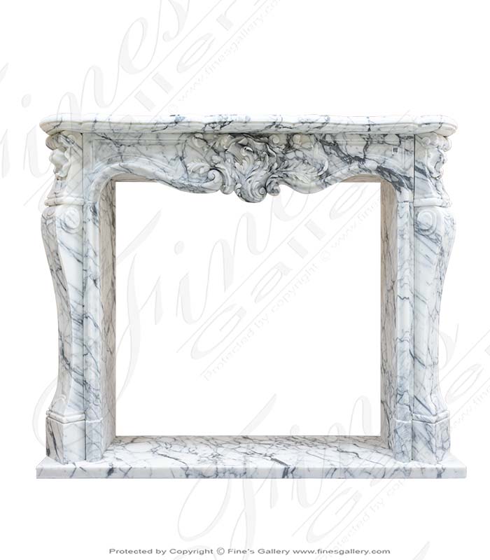 Calcutta Marble Fireplace Mantel in Louis XVII Style