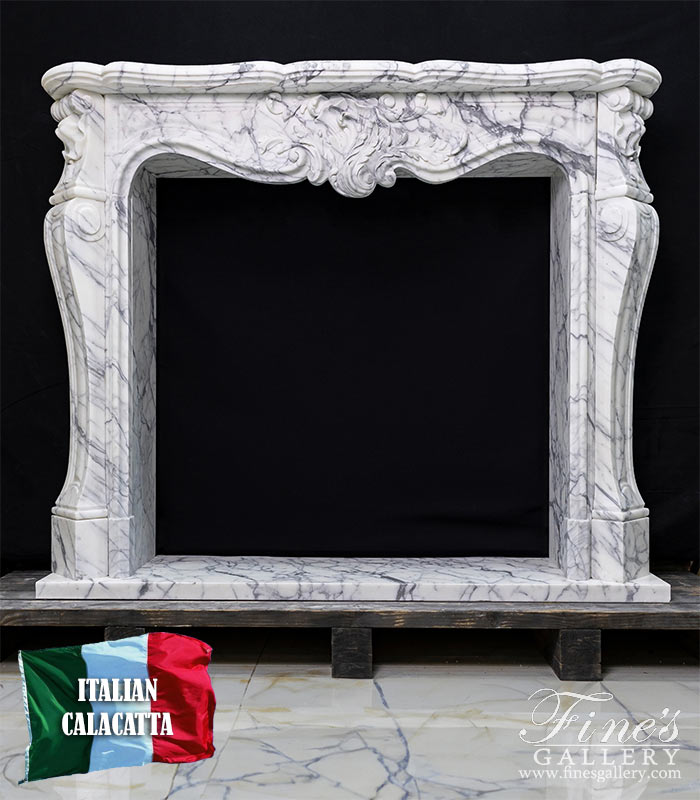 Calacatta Marble Fireplace Mantel in Louis XVII Style