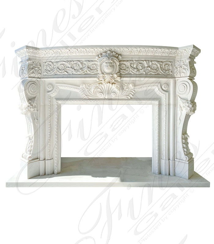 Elaborate Italian Style Mantel with Deep Relief 