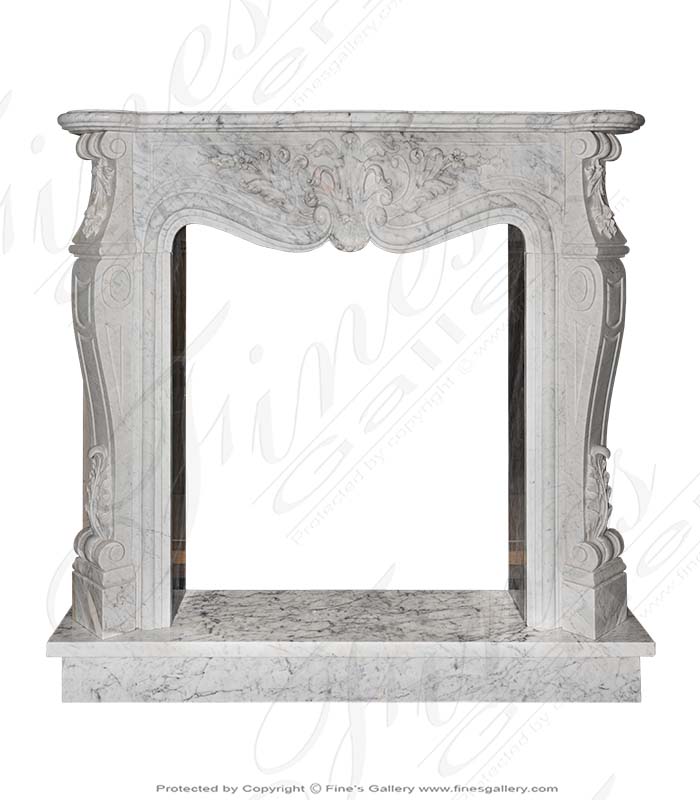 51 Inch wide Carrara Marble Fireplace Mantel