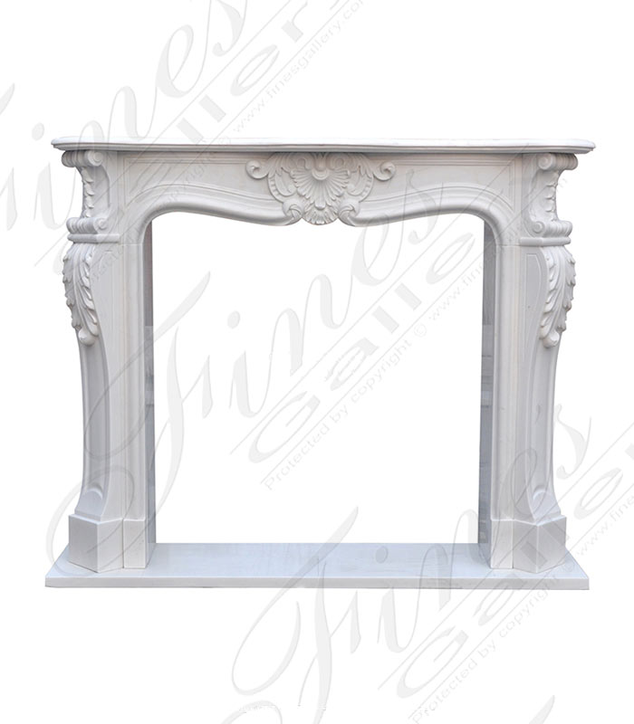 Louis XV Statuary White Marble Fireplace Mantel