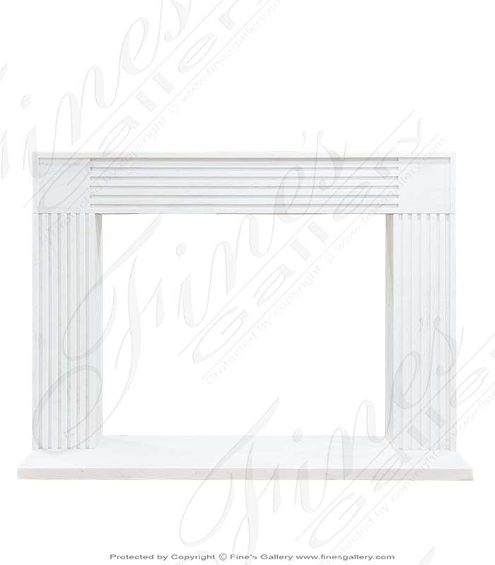 Contemporary Statuary White Marble Fireplace Mantel