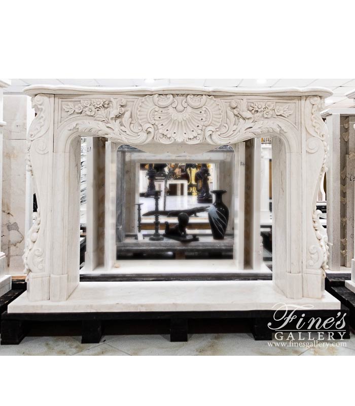 Extra Deep Relief French Versailles Supreme Marble Fireplace Mantel