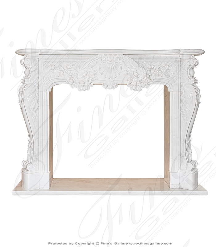 Beautiful Floral Garland French Style Marble Fireplace Mantel