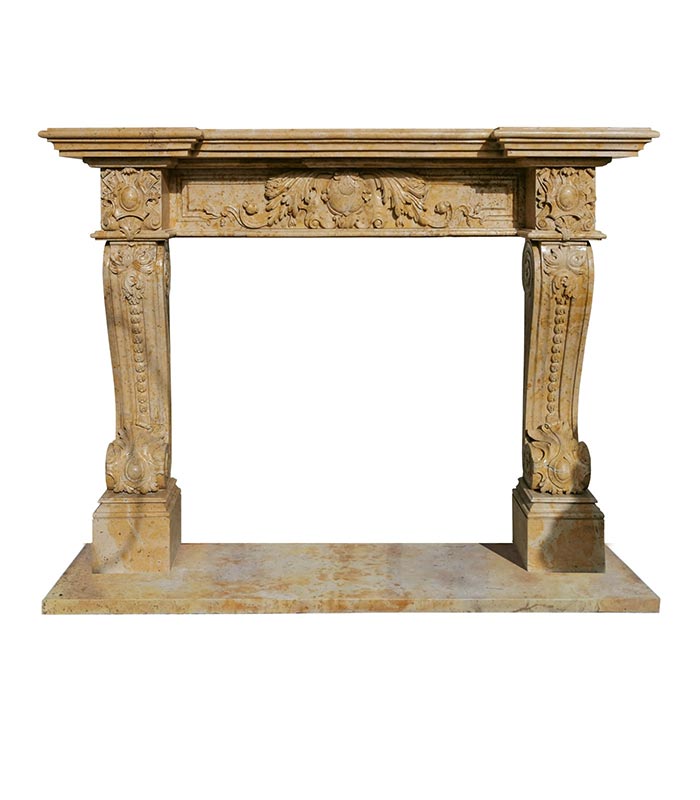 Italian Style Miele Verona Marble Fireplace Mantel