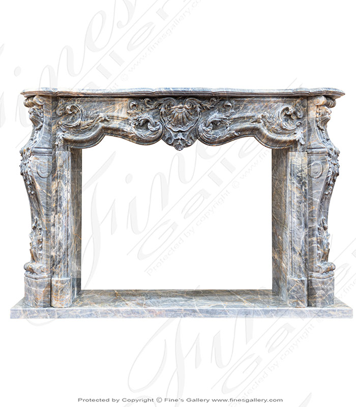 Stunning King Rococo Mantel in Breccia Antique Marble