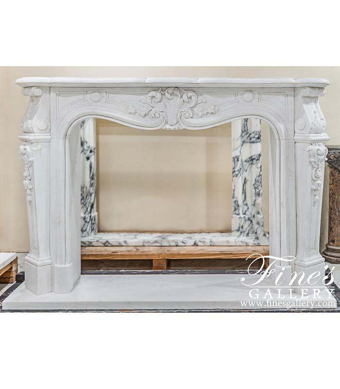 Louis XVII French Style Marble Fireplace Mantel